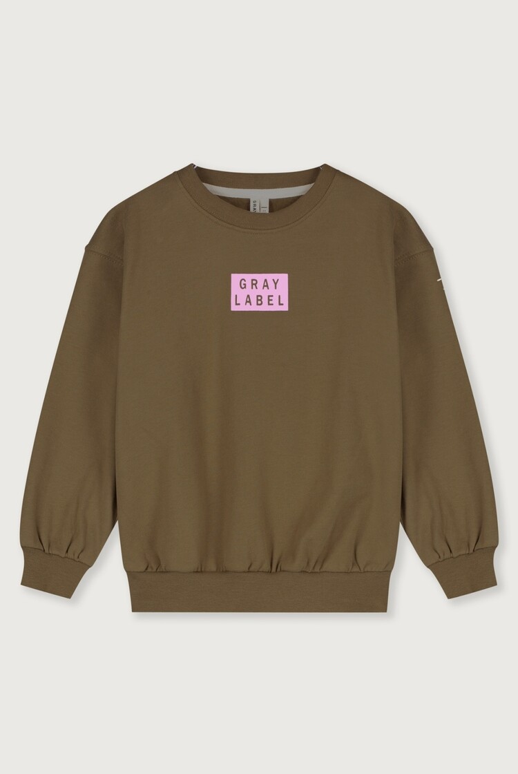 Gray Label Logo Sweater - Woody/Bubblegum