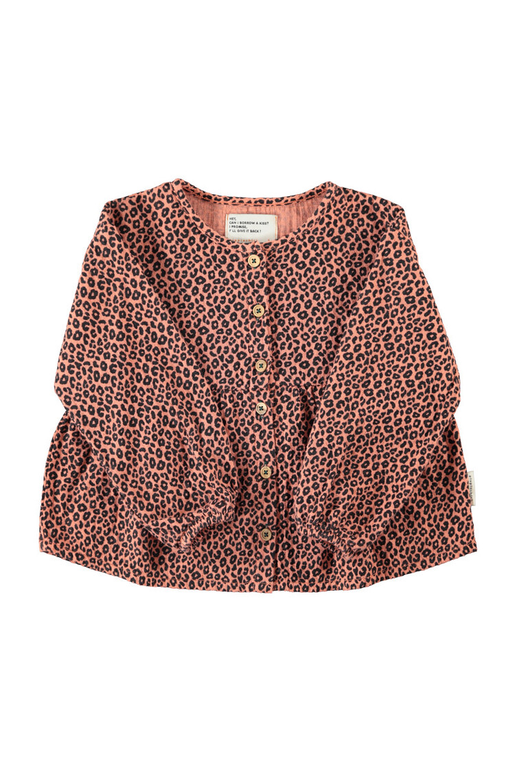 Piupiuchick blouse | brown w/ animal print