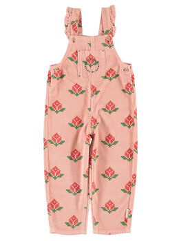 Piupiuchick dungarees | pink w/ big flowers
