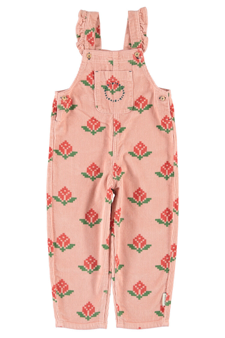 Piupiuchick dungarees | pink w/ big flowers