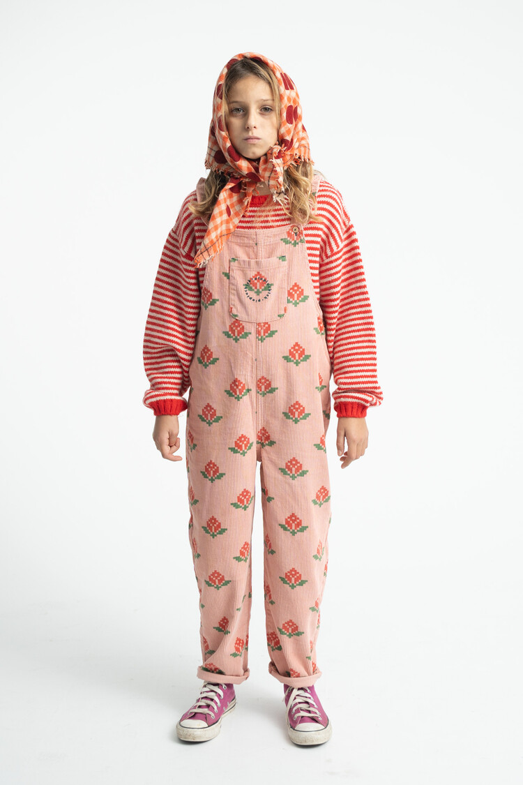 Piupiuchick dungarees | pink w/ big flowers