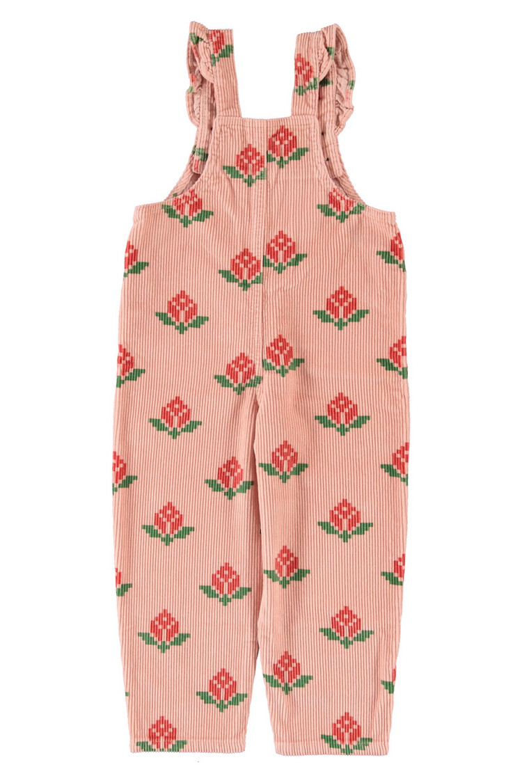 Piupiuchick dungarees | pink w/ big flowers