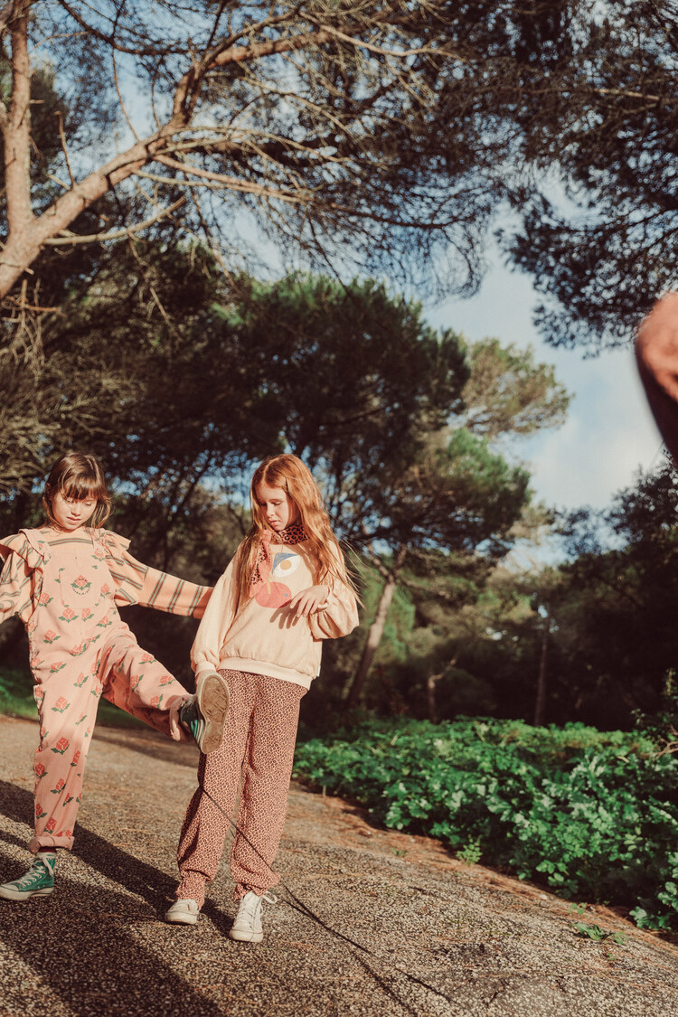 Piupiuchick dungarees | pink w/ big flowers