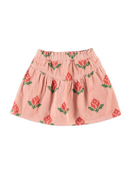 Piupiuchick short skirt | pink w/ big flowers