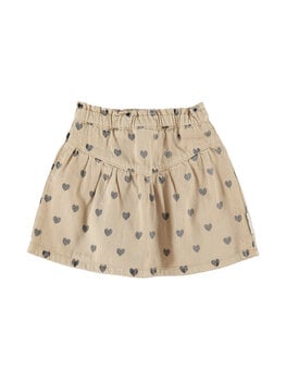 Piupiuchick short skirt | beige w/ black hearts