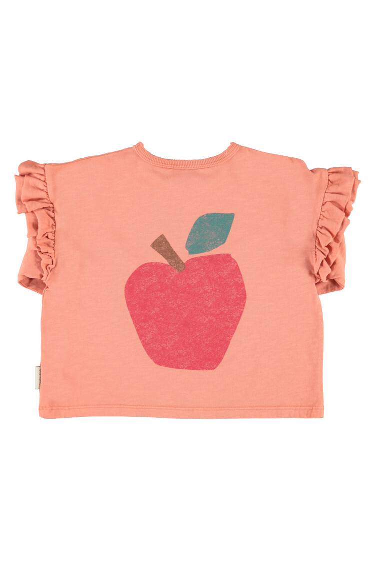 Piupiuchick longsleeve t'shirt | pink w/ apple print