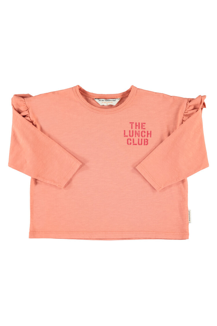 Piupiuchick longsleeve t'shirt | pink w/ apple print
