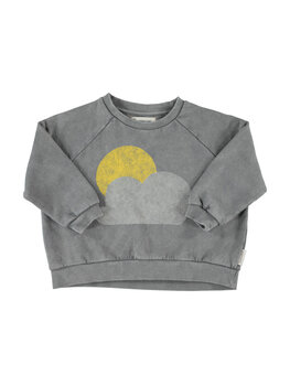 Piupiuchick sweatshirt | grey w/ sun & cloud print