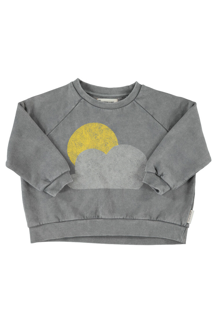 Piupiuchick sweatshirt | grey w/ sun & cloud print