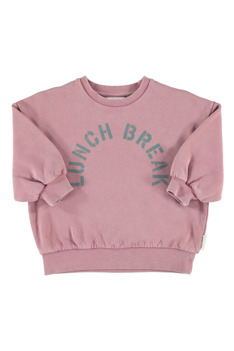 Piupiuchick sweatshirt | pink w/ "lunch break" print