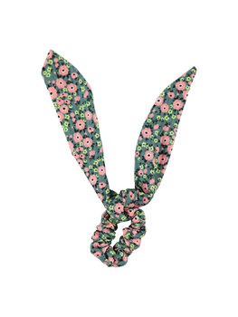 Piupiuchick scrunchie | green w/ multicolor flowers