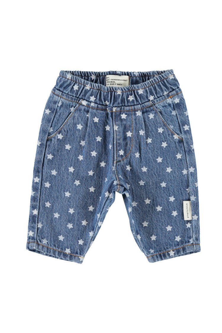 Piupiuchick trousers | washed navy denim w/ stars