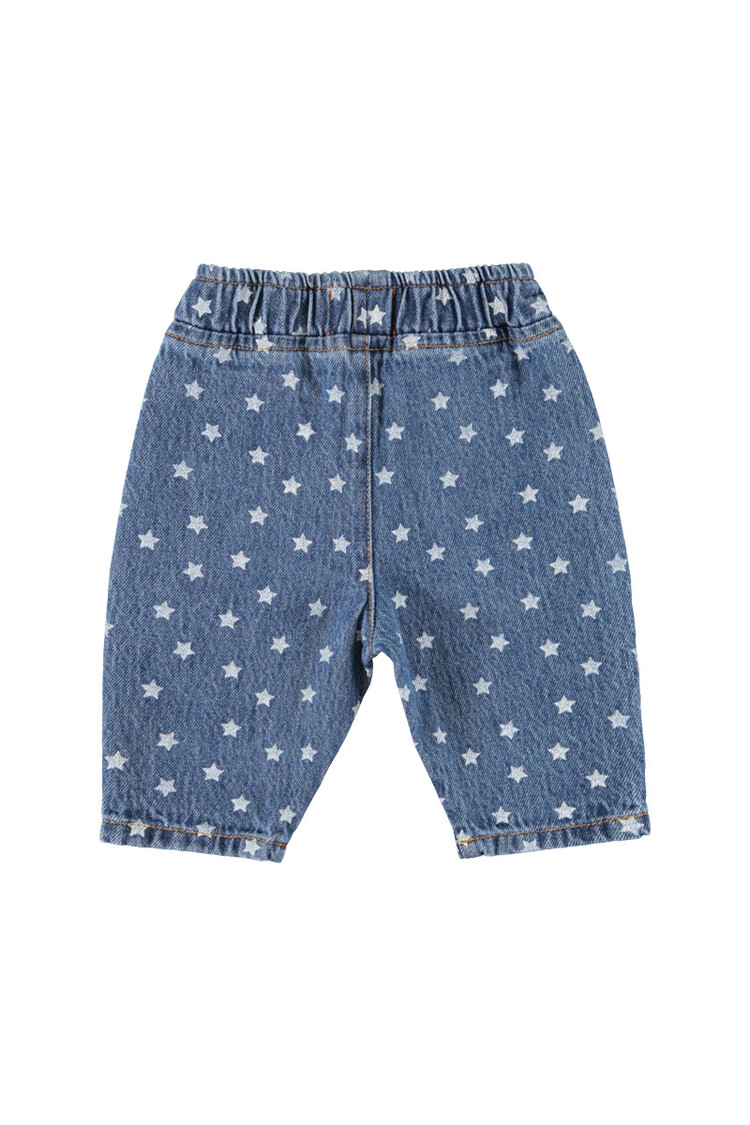 Piupiuchick trousers | washed navy denim w/ stars