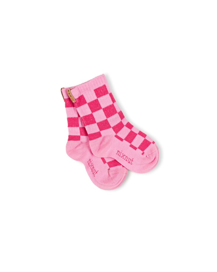 Nixnut Checkered  Socks - Cherry