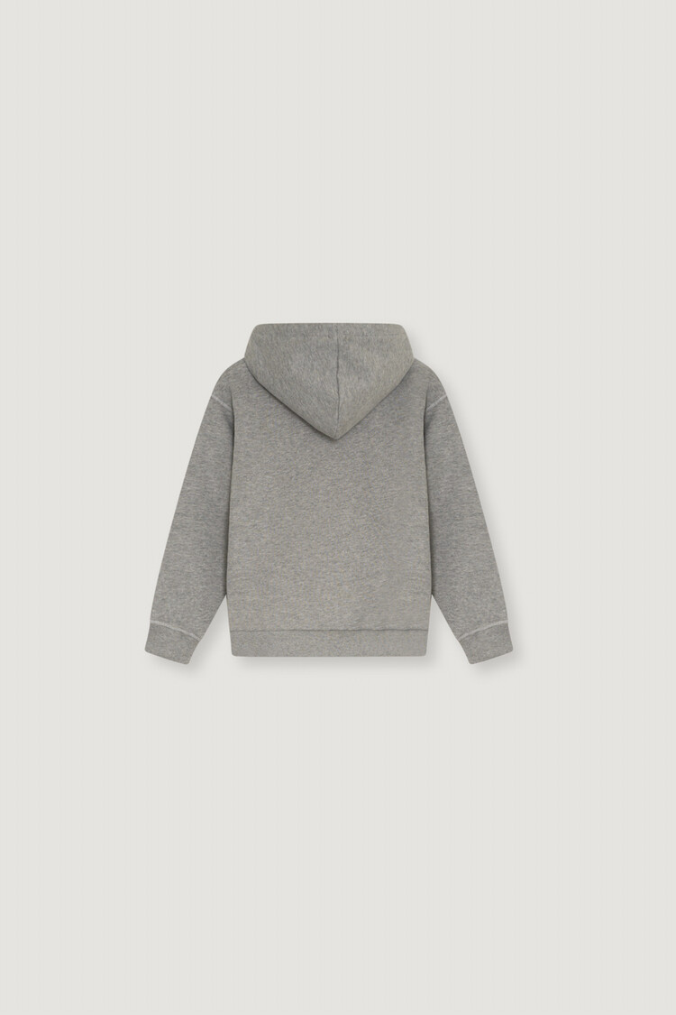 The New Society TNS Logo Hoodie Mid Grey Melange