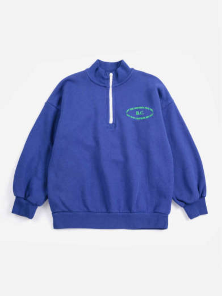 Bobo Choses Mystery BC half zipped sweater- Paars/blauw