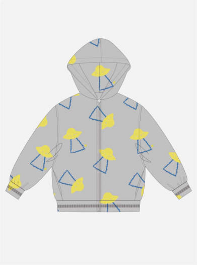 Bobo Choses Pixel Abduction all over zipped hoodie