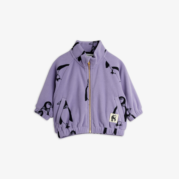 Mini Rodini Penquin aop fleece jacket