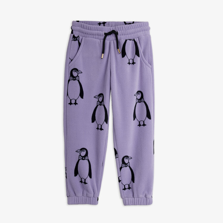 Mini Rodini Penquin aop fleece trousers