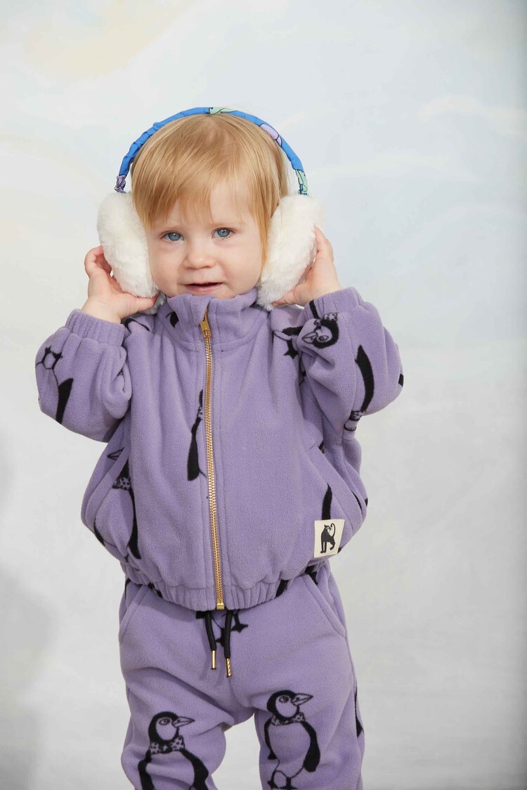 Mini Rodini Penquin aop fleece trousers