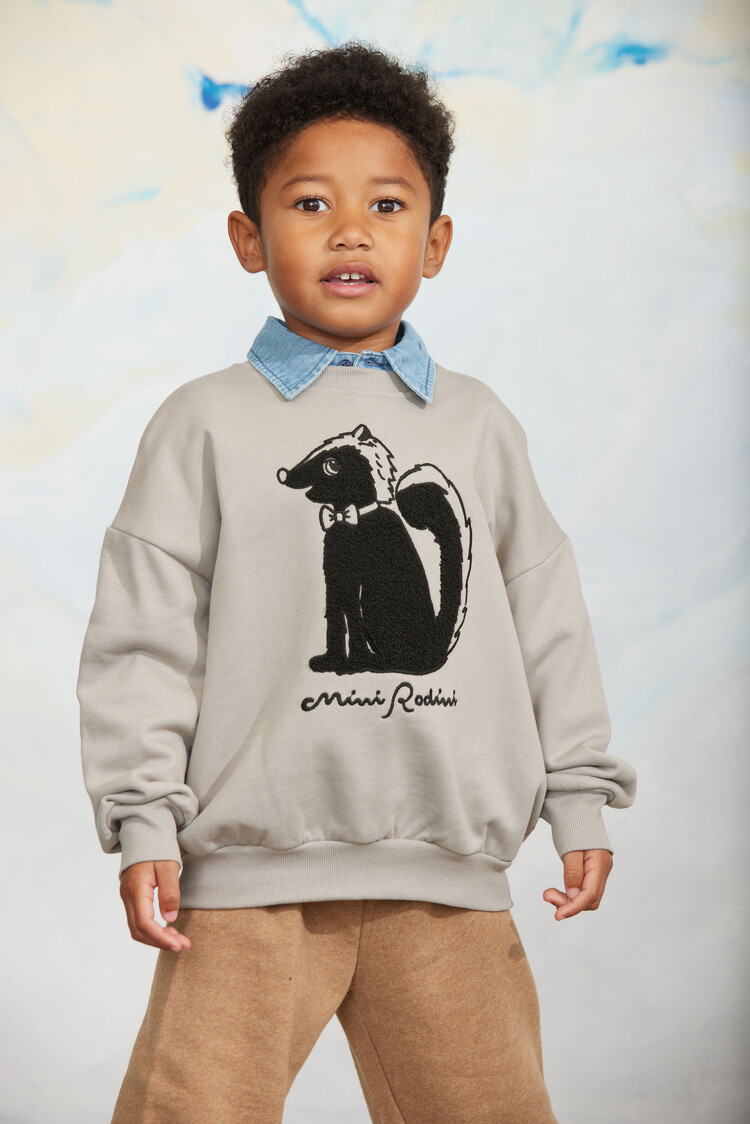 Mini Rodini Skunk chenille sweatshirt