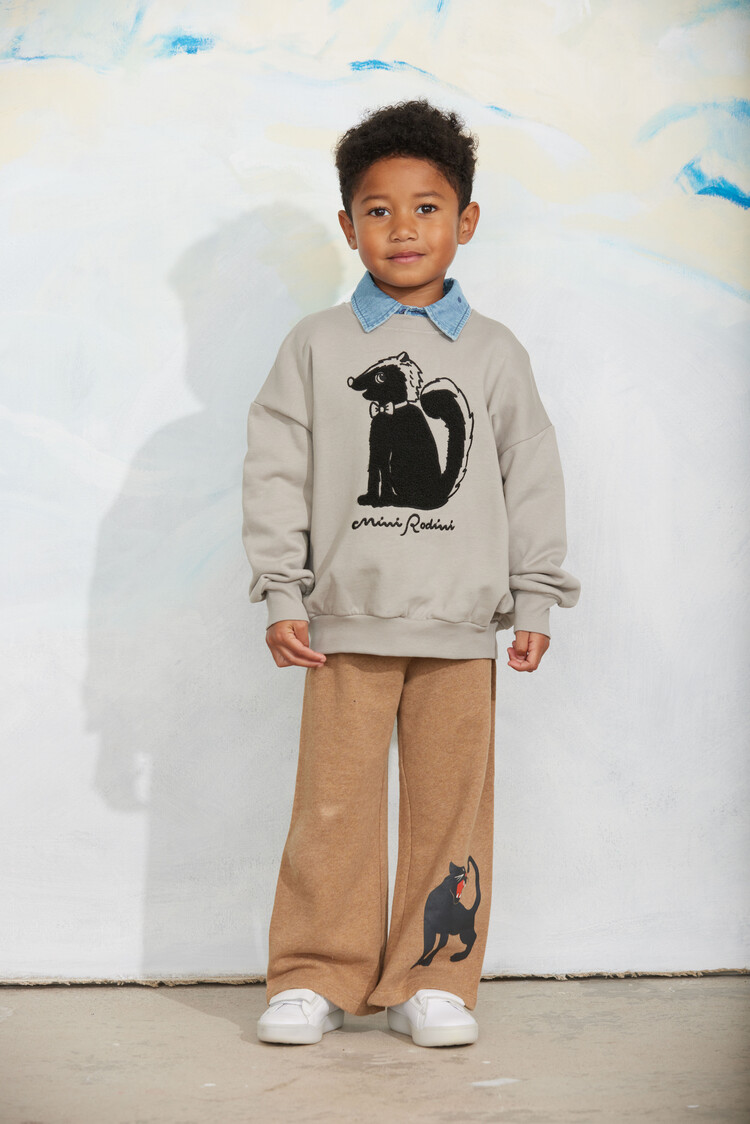 Mini Rodini Skunk chenille sweatshirt