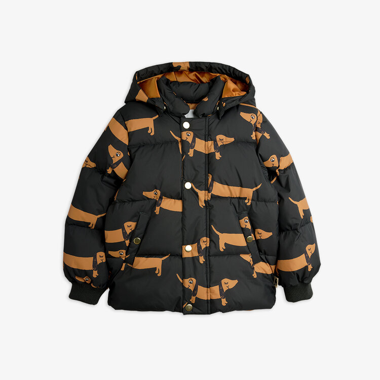 Mini Rodini Dog aop hooded puffer