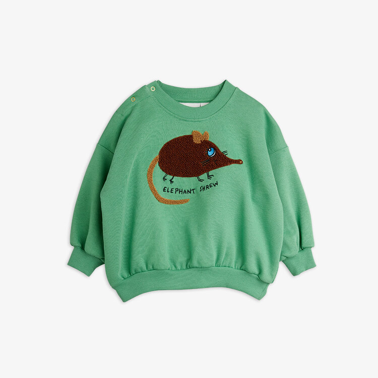 Mini Rodini Elephant shrew chenille green