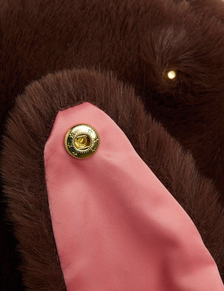 Mini Rodini Rabbit ear faux fur jacket