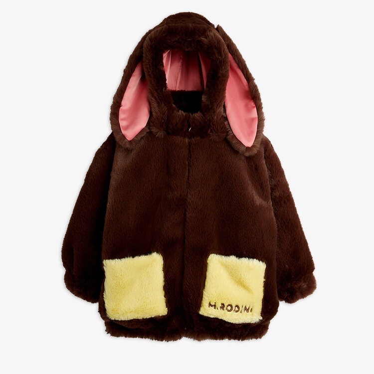 Mini Rodini Rabbit ear faux fur jacket