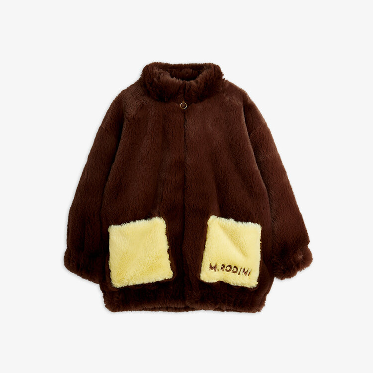 Mini Rodini Rabbit ear faux fur jacket