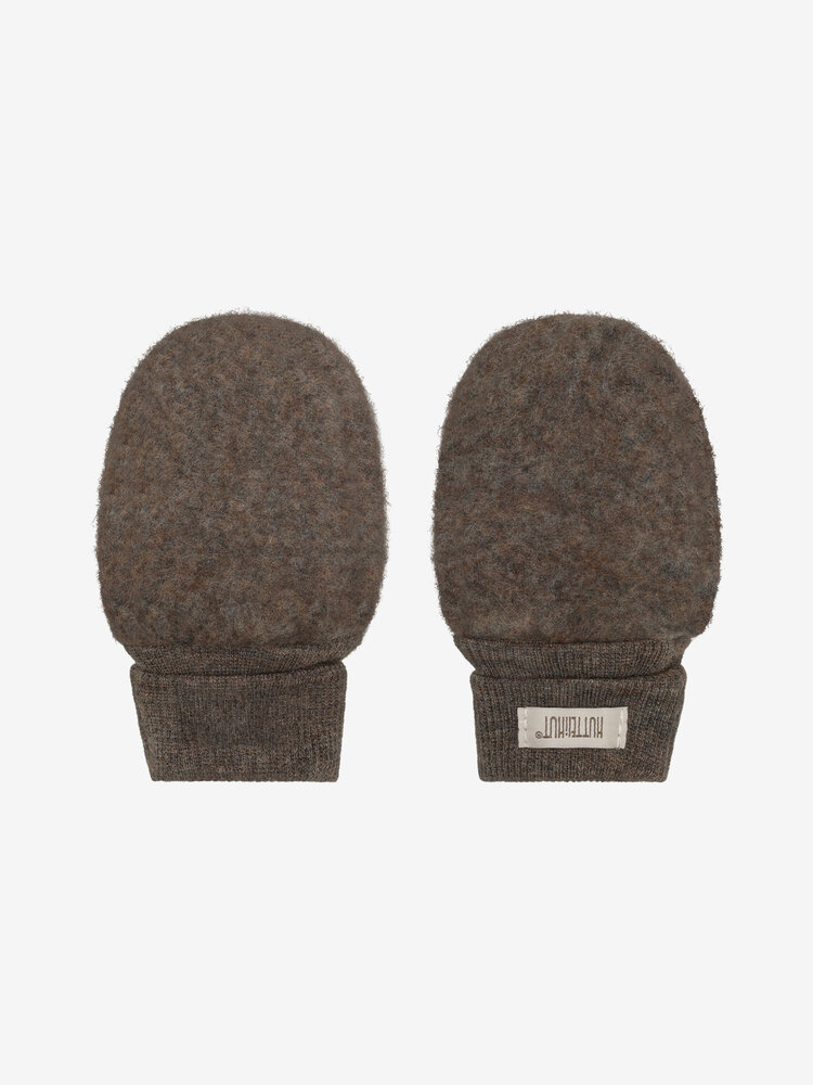 HUTTEliHUT Mittens Wool Fleece - Brown Melange