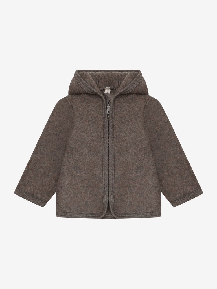 HUTTEliHUT Jacket Wool Fleece - Brown Melange