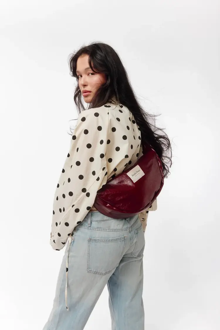 Studio Noos Vegan Leather Cross Body Bag - Burgundy
