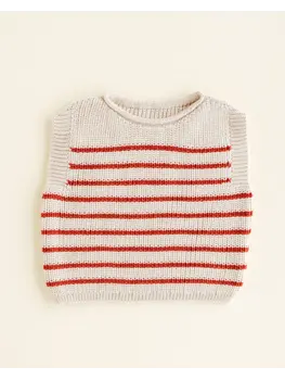Hvid Hvid- Vest Harvey - Cream/Red