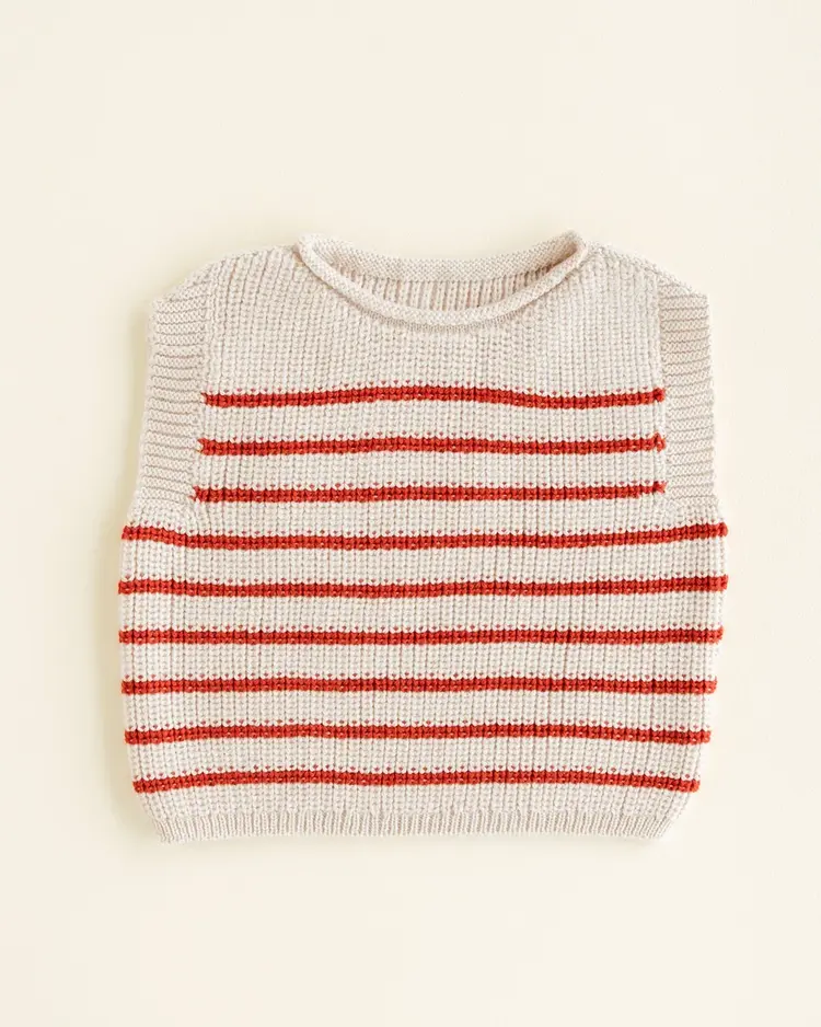 Hvid Hvid- Vest Harvey - Cream/Red
