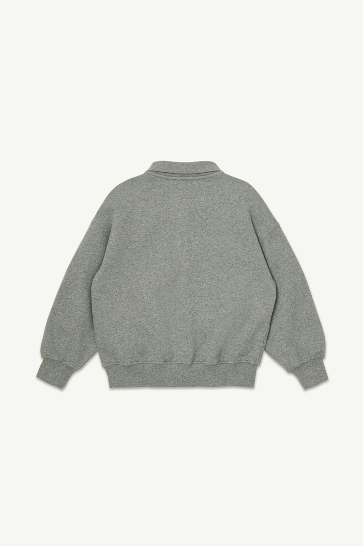 Main Story Polo Sweatshirt - Grey Melange Fleece