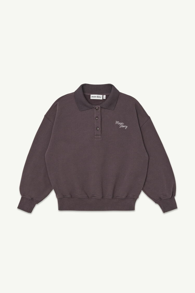 Main Story Polo Sweatshirt - Dark Cherry Fleece