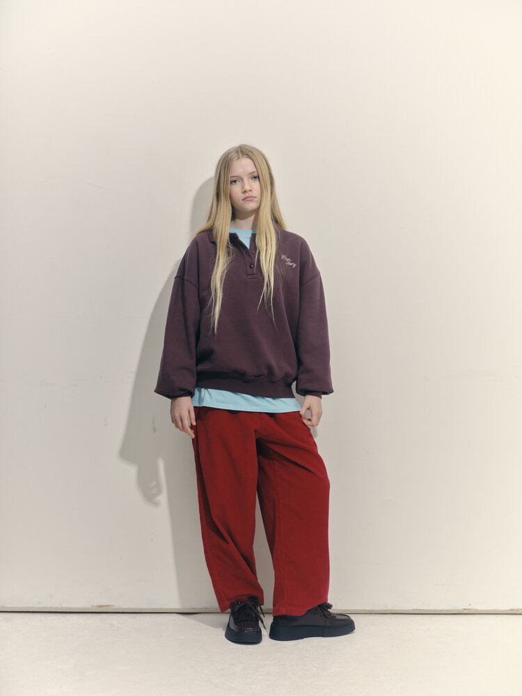 Main Story Polo Sweatshirt - Dark Cherry Fleece