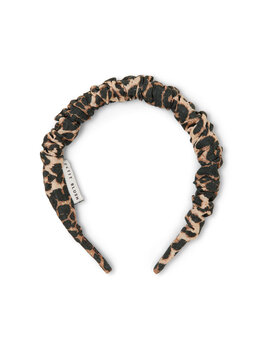 Petit Blush Smocked Headband leopard