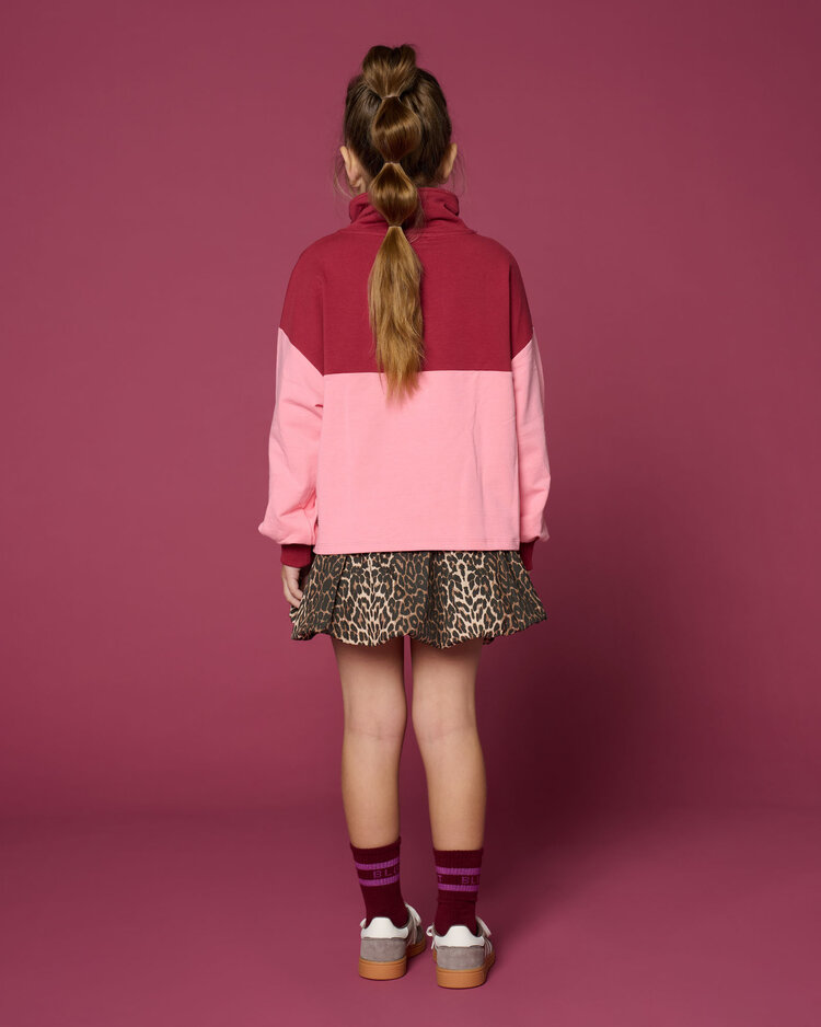 Petit Blush Zipper sweater blush / color block