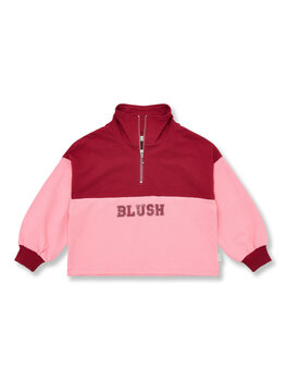 Petit Blush Zipper sweater blush / color block