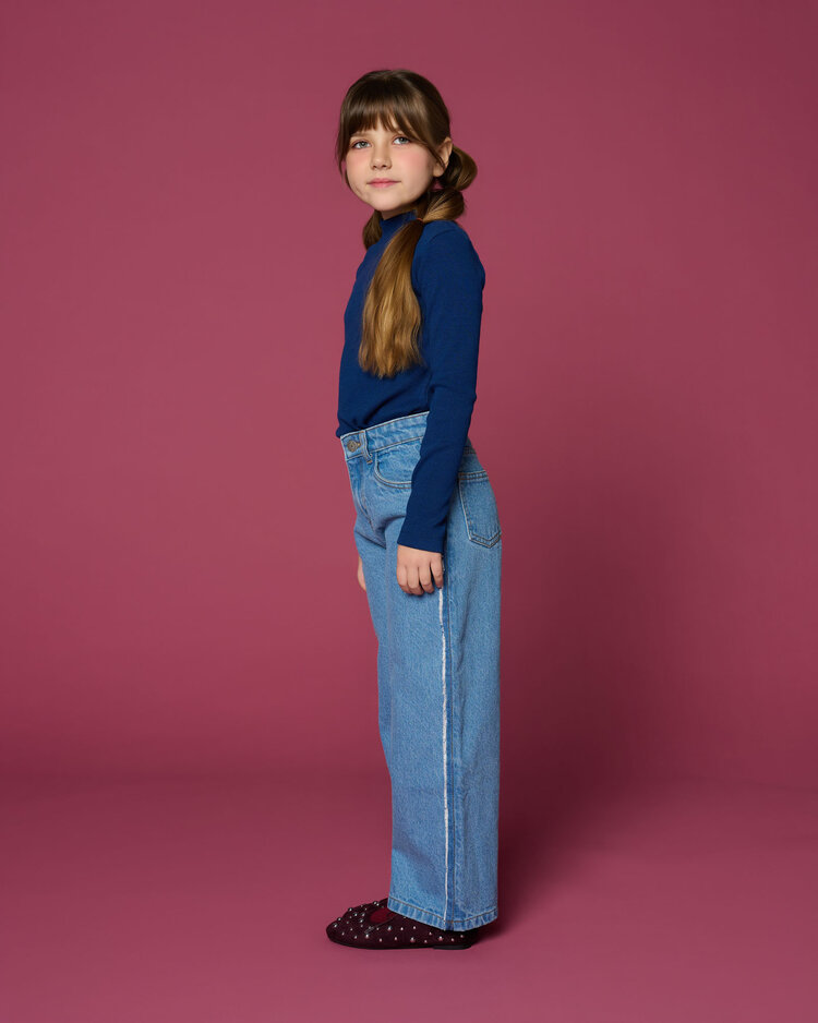 Petit Blush Rib turtle neck / navy blue