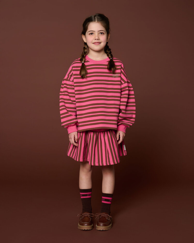 Petit Blush Easy sweater stripe pink brown