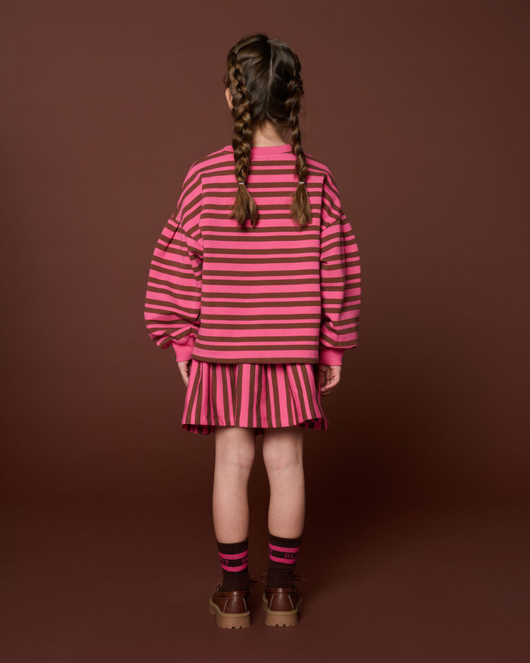 Petit Blush Easy sweater stripe pink brown