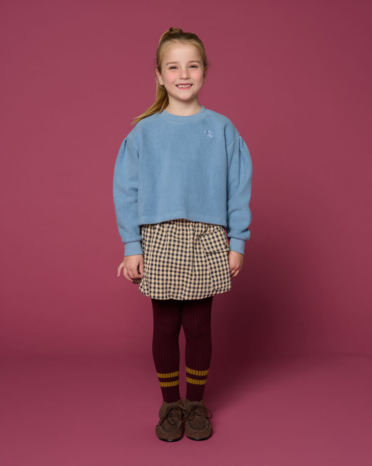 Petit Blush Cargo ballon skirt check beige/blue