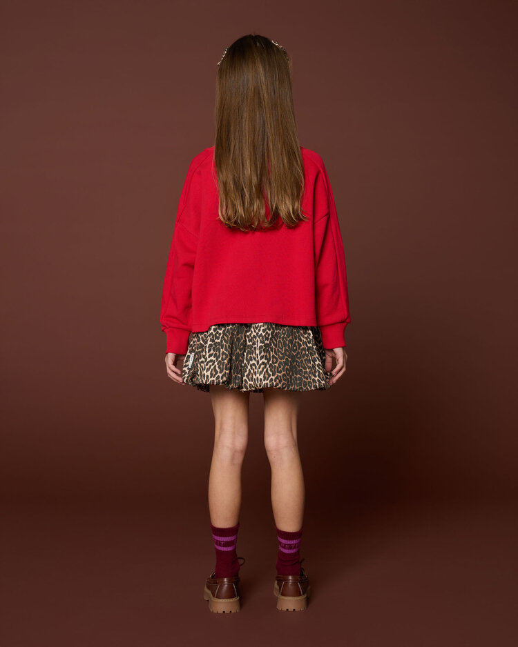 Petit Blush Ballon skirt leopard aop