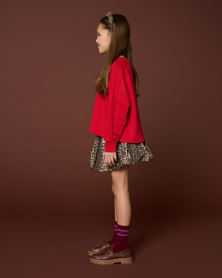 Petit Blush Ballon skirt leopard aop