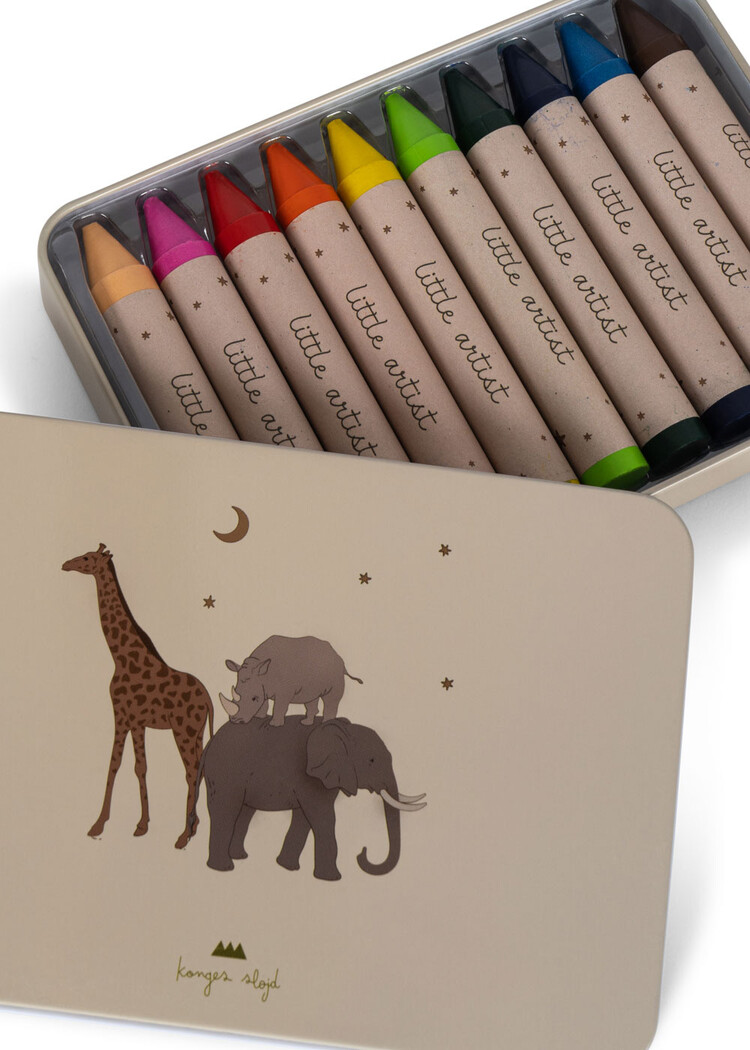 Konges Slojd CRAYONS BEES WAX 10 PCS - Safari