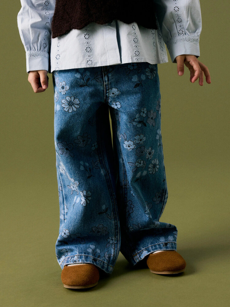 Name it NMFROSE WIDE AOP JEANS - Flower